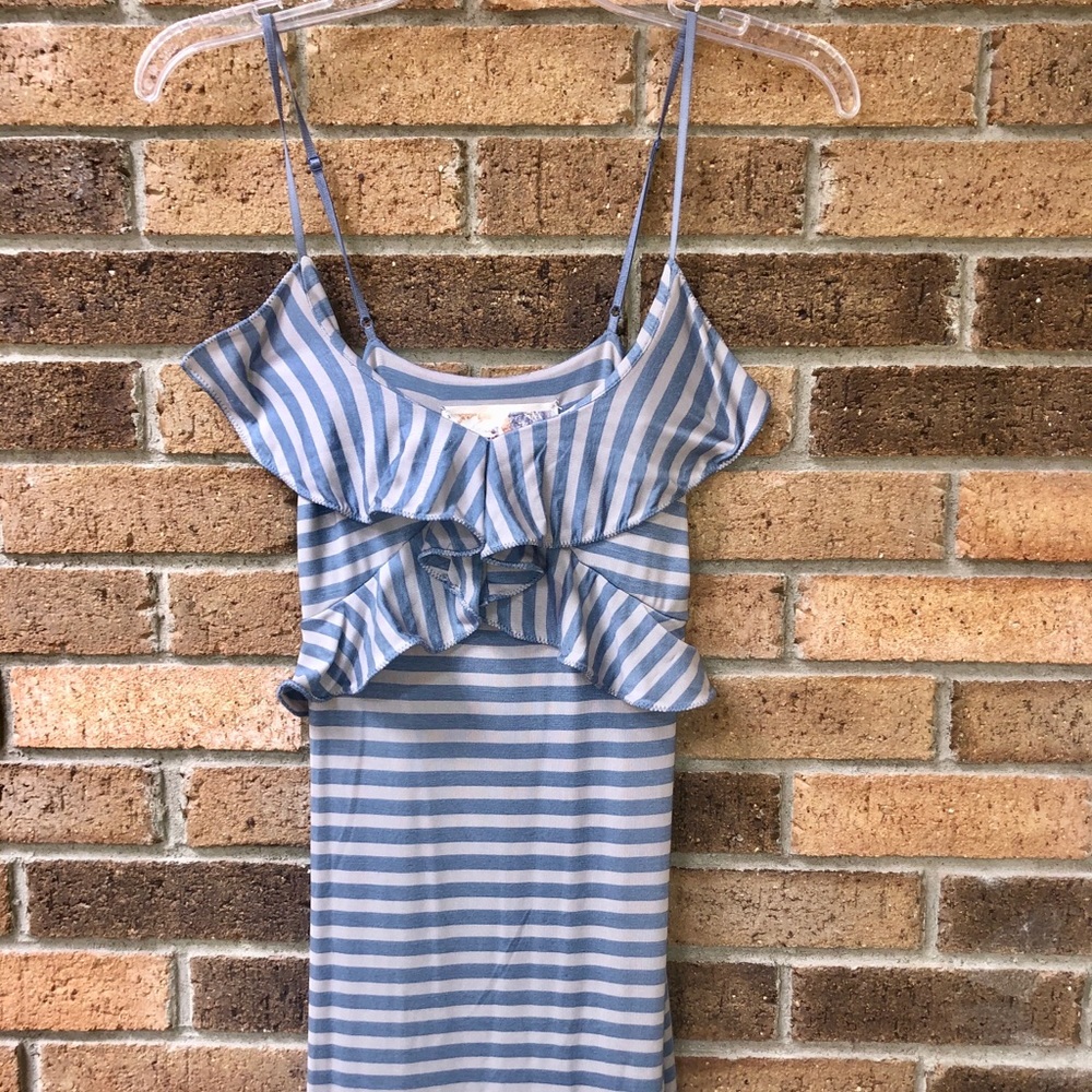 NWT Chelsea & Violet  Blue and Gray Maxi Dress